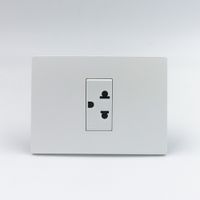 TOMACORRIENTE SIMPLE UNIVERSAL CON TIERRA SINTHESI S33 PLACA BLANCA MATE Y DADOS S22 BLANCOS