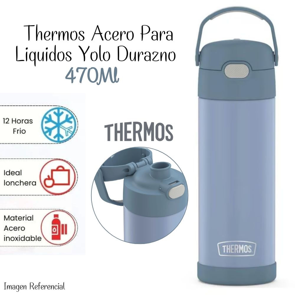 Termo Yolo Térmico de Acero Thermos 470ml - Azul Demin