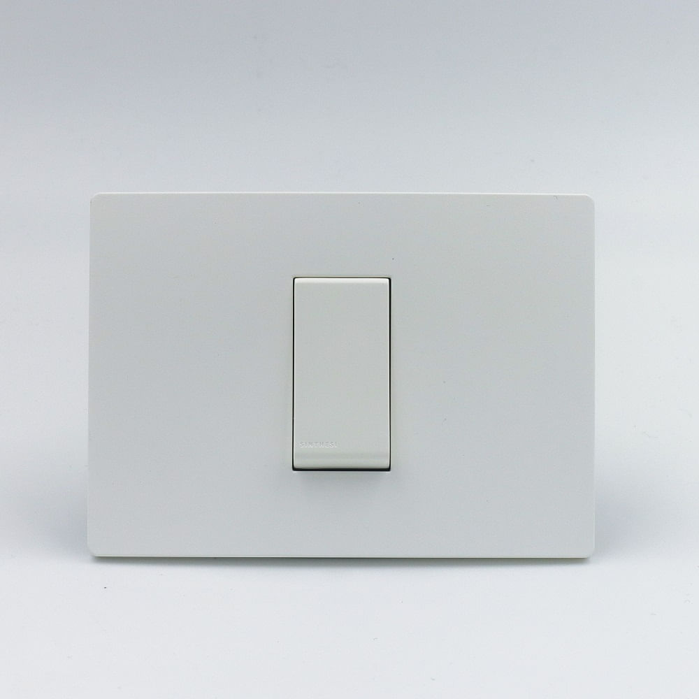 PULSADOR PARA TIMBRE SIMPLE SINTHESI S33 PLACA BLANCA MATE Y DADO S22 BLANCO