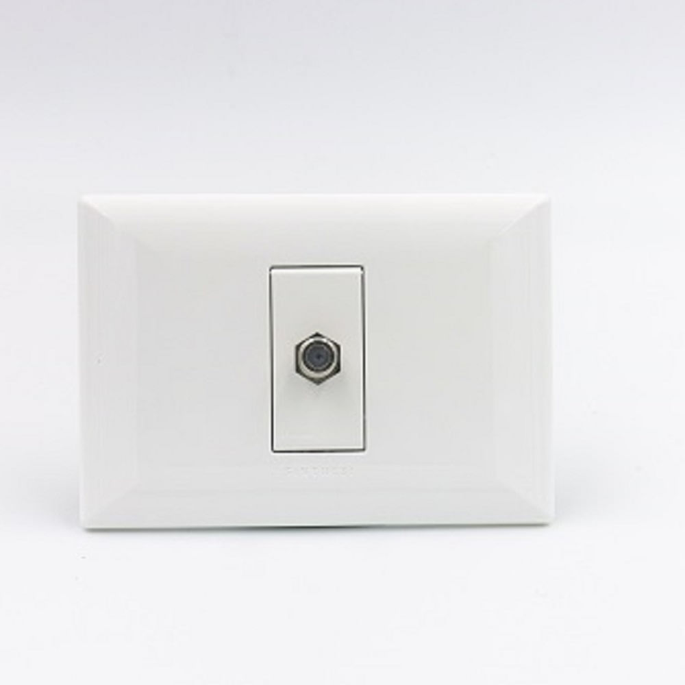 TOMA COAXIAL TV SAT SINTHESI S22 PLACA BLANCA Y DADO BLANCO