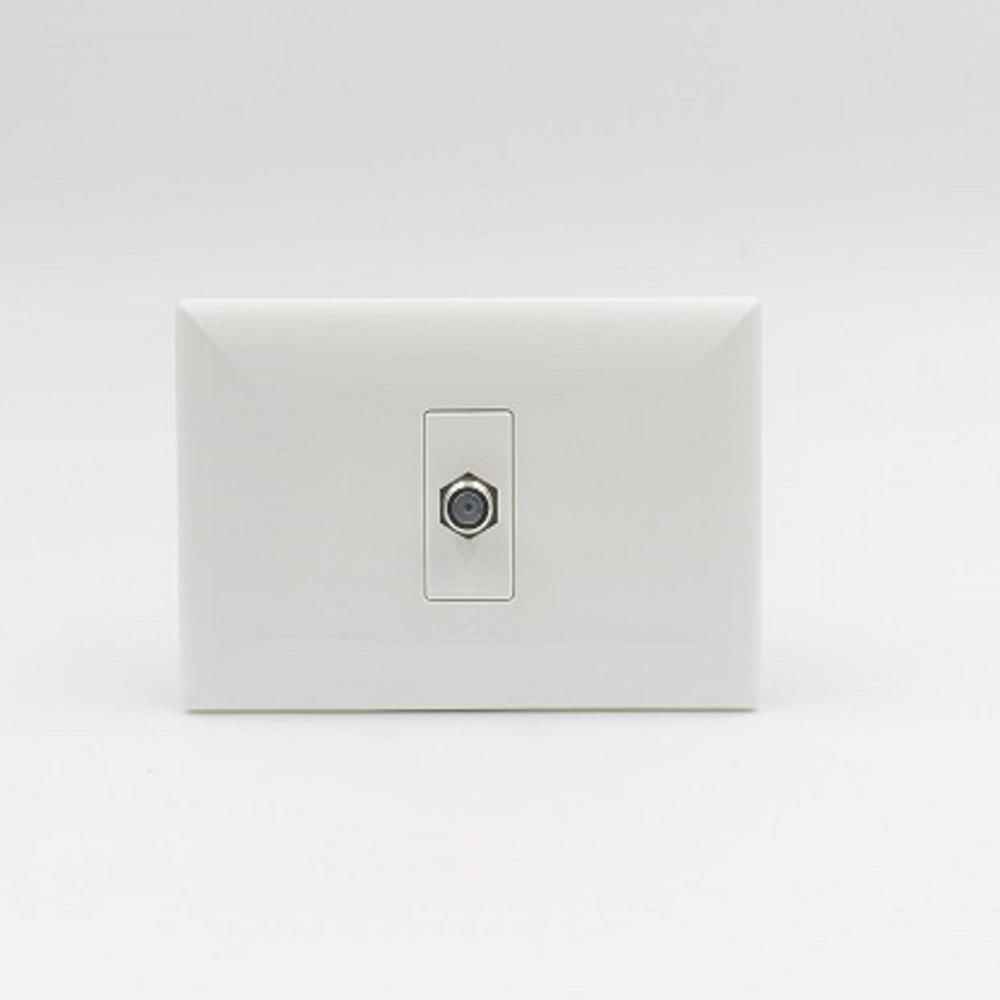 TOMA COAXIAL TV SAT SINTHESI S17 PLACA BLANCA Y DADO BLANCO