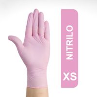 Guantes De Nitrilo Descartables Rosados Talla XS Caja 100 Und
