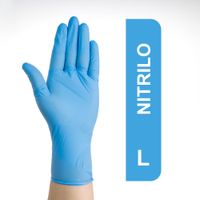 Guantes De Nitrilo Descartables Celestes Talla L Caja 100 Und