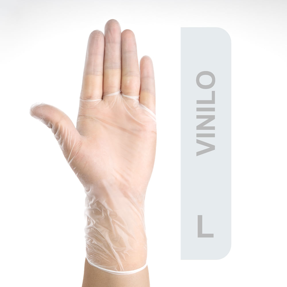 Guantes De Vinilo Descartables Transparentes Talla L Caja 100 Und