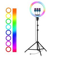 Aro de luz LED RGB de 56 cm Lámpara Táctil + Trípode + Control Remoto