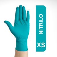Guantes De Nitrilo Premiun Alto Riesgo Verdes Talla XS Caja 100 Und