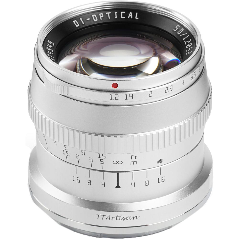 TTArtisan 50mm f/1.2 Lente para FUJIFILM X (Plata) - Lente de Montura X/Formato APS-C, 75mm Equivale