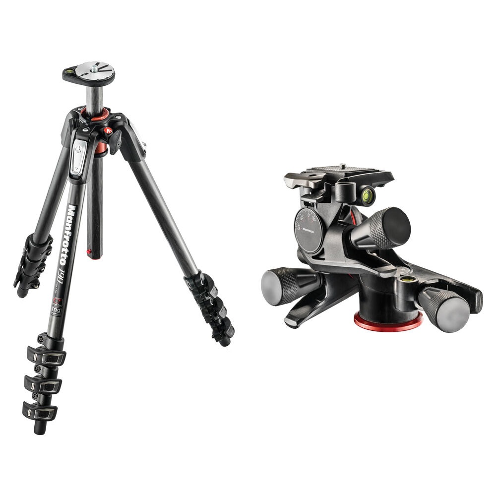 Trípode de Fibra de Carbono Manfrotto MT190CXPRO4 con Cabezal de Pan/Tilt de 3 Vías XPRO - Capacidad