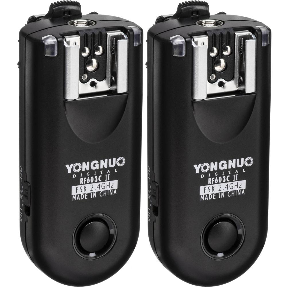 Yongnuo RF-603C II Kit de Disparador Inalámbrico para Flash Canon - Conexión de 3 Pines, 2.4 GHz, Al