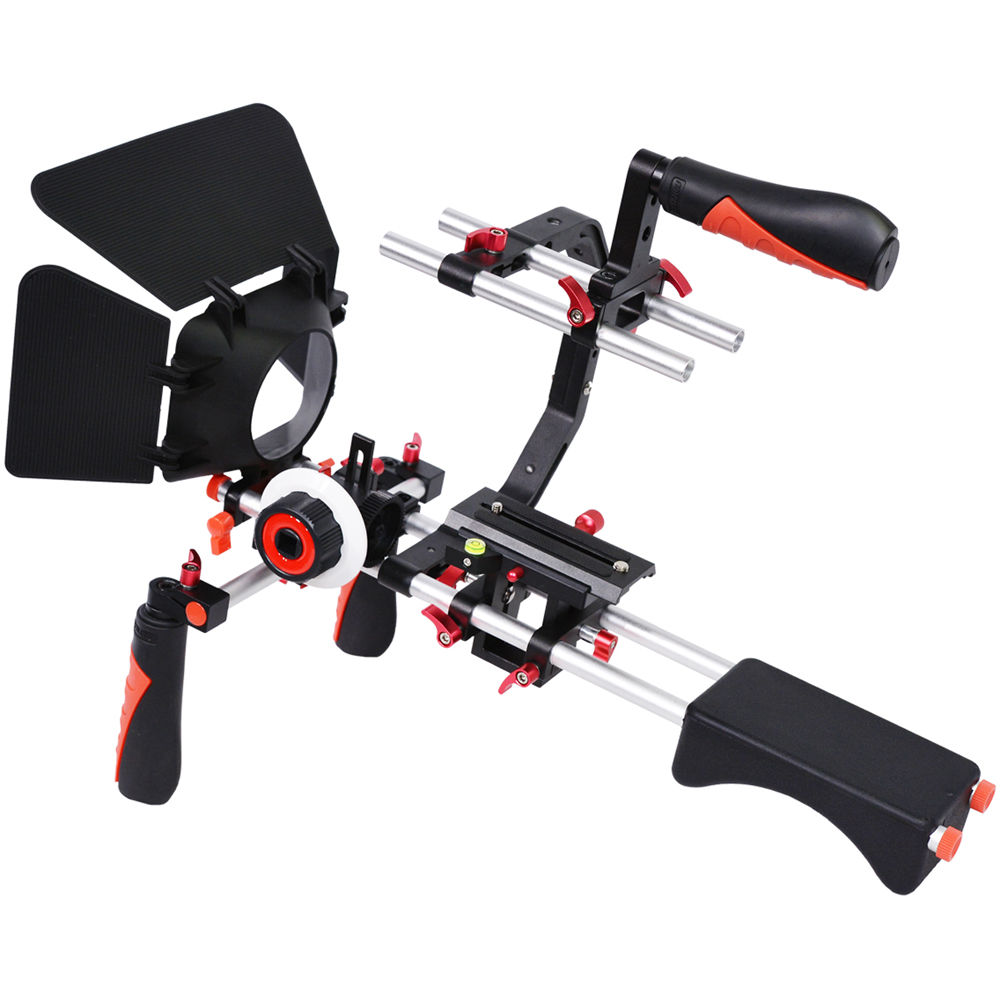 YELANGU Soporte de Hombro para Cámaras DSLR, Sin Espejo y DV (Con Accesorios y Enfoque)