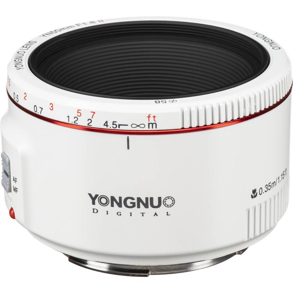 Yongnuo YN 50mm f/1.8 II Lente para Canon EF - Montura EF, Apertura f/1.8 a f/22, Enfoque Automático