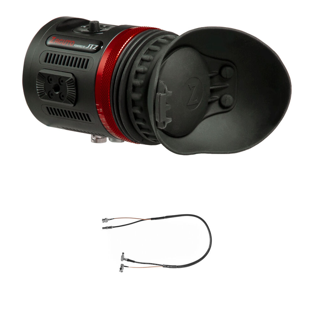 Zacuto Kameleon EVF Pro & Kit de Cable LEMO/SDI: EVF OLED HDMI/SDI, Cable de 24"" 2-Pin a 4-Pin, Cone