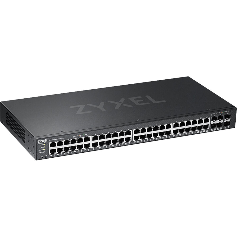 ZyXEL GS2220-50 Switch de Red Gestionado de 44 Puertos Gigabit con Puertos SFP y Combo, Capacidad de