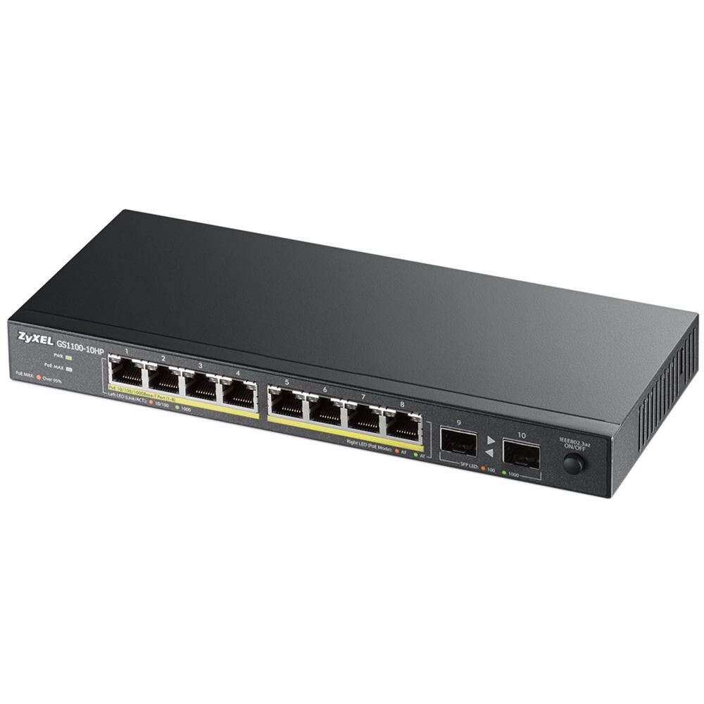 ZyXEL GS1100 Switch PoE No Gestionado de 8 Puertos GbE con Uplink GbE