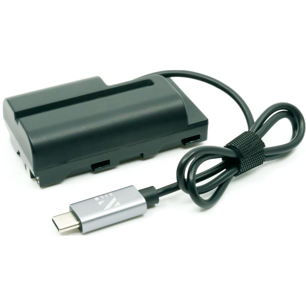 ZILR Cable Dummy Battery USB-C para Cámaras Sony NP-F550 - Conector USB-C Integrado, Longitud 24"", C