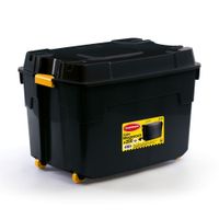 Caja Hermética Polinplast Megarock #200 Negro con Ganchos y Ruedas