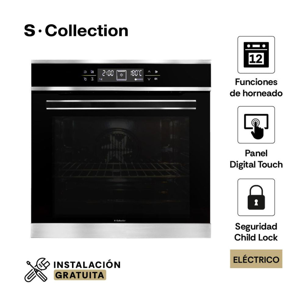 Horno Empotrable Eléctrico Sole SCollection 75L Negro