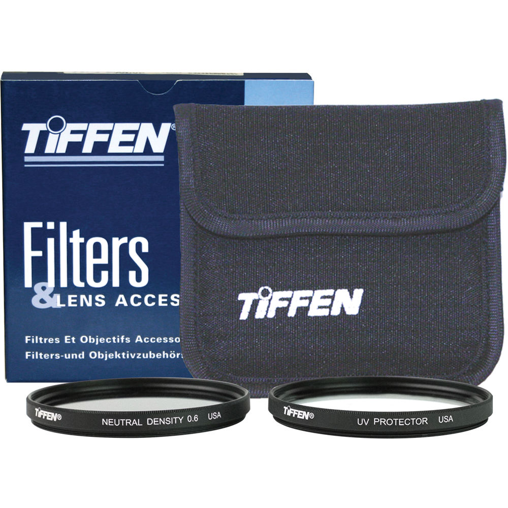 Tiffen 49mm Video Twin Pack (Filtro Claro, Densidad Neutra (ND) 0.6 y Funda Suave)
