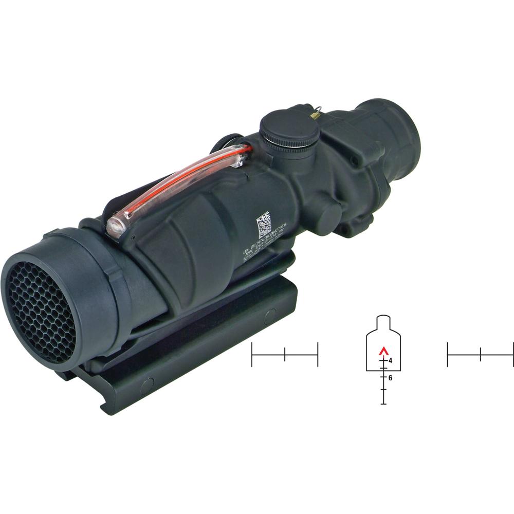 Trijicon 4x32 ACOG USMC - Óptica de Combate para Rifle con Montura Flat-Top, Retícula Roja Autolumin