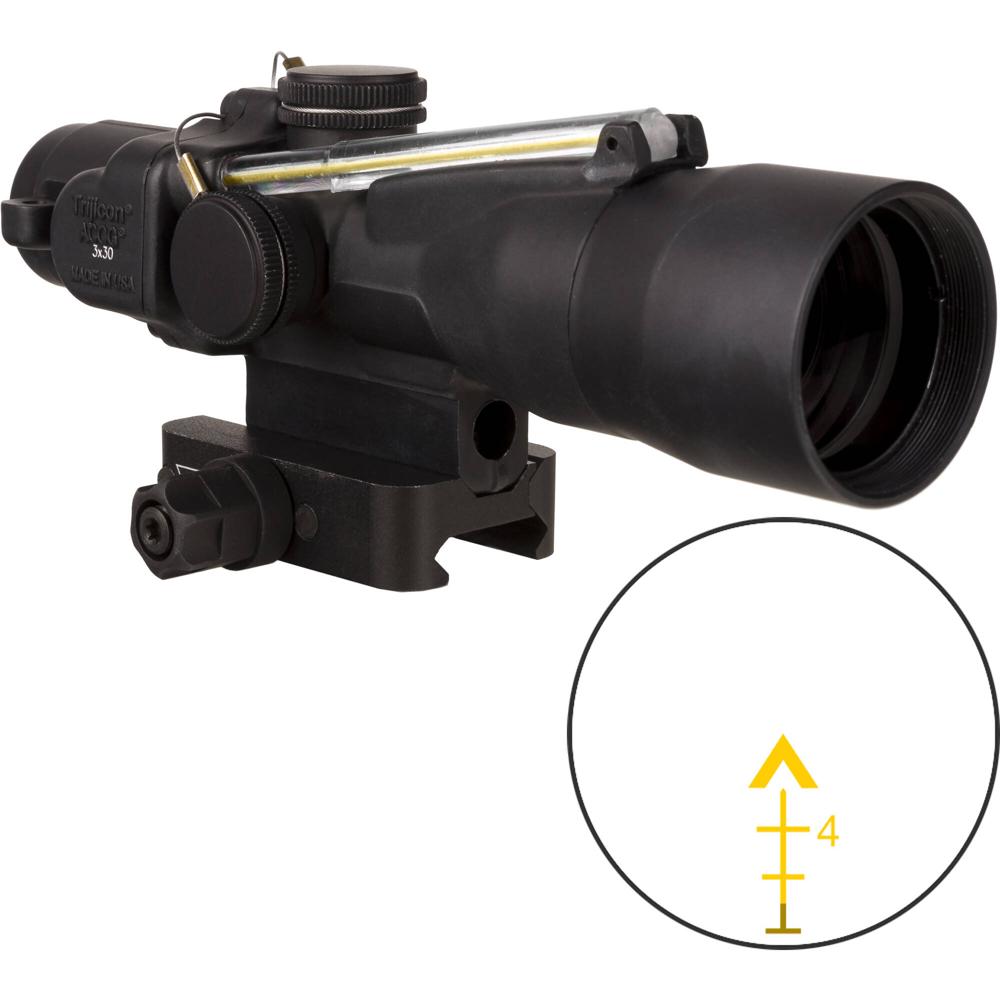 Trijicon 3x30 ACOG Riflescope, Iluminación Dual (Retícula Balística Chevron Ámbar 7.62x51mm 175 gr.)