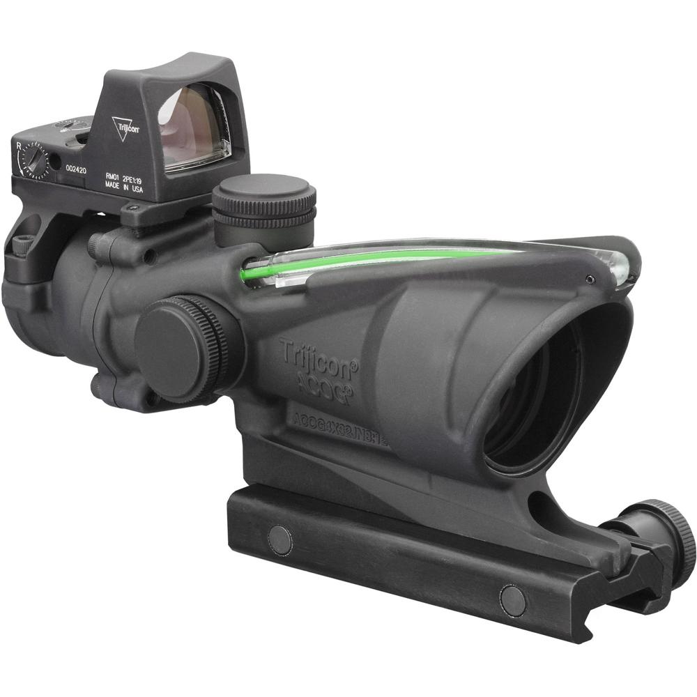 Trijicon 4x32 ACOG Dual Iluminado Riflescope y Kit de Visor RMR Tipo 2 con Punto Rojo de 3.25 MOA (R
