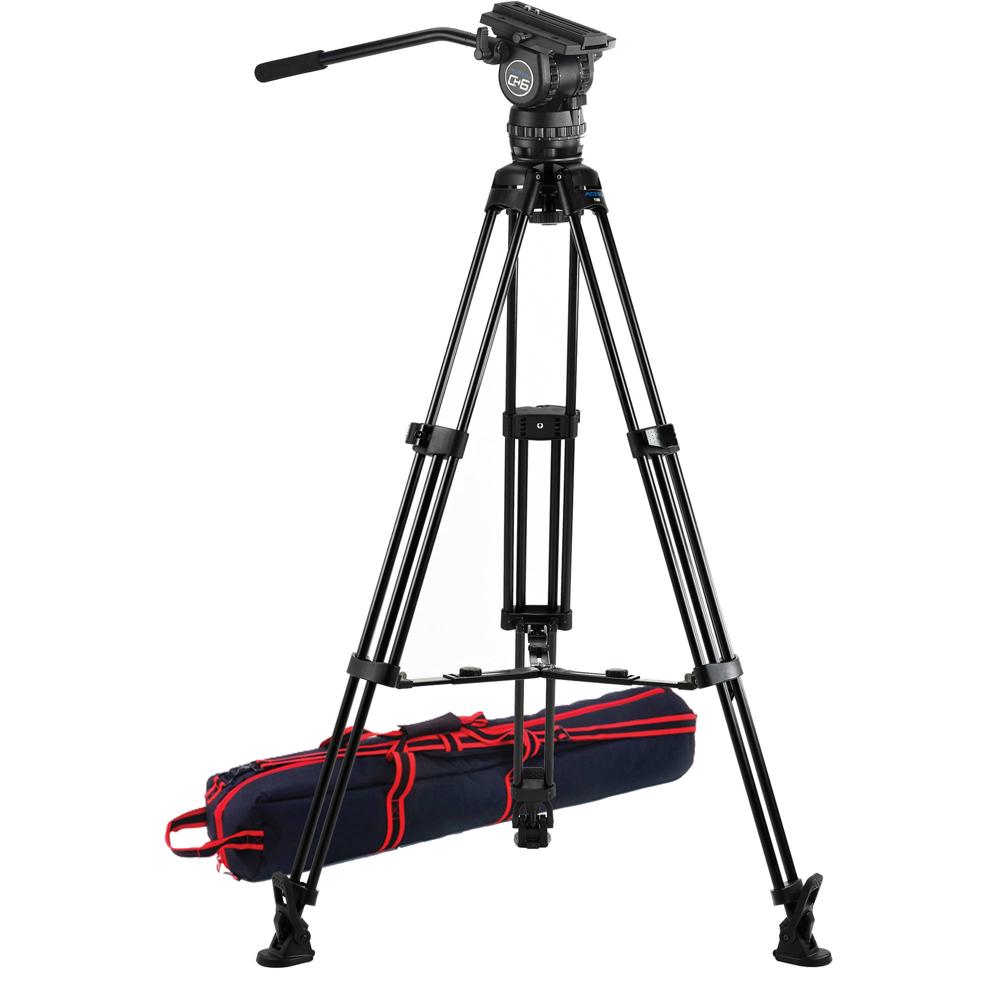Trípode Profesional Acebil CS-680M - Soporta Cargas de Hasta 33 lb, Cabeza Fluida CH6, Tripode de Al