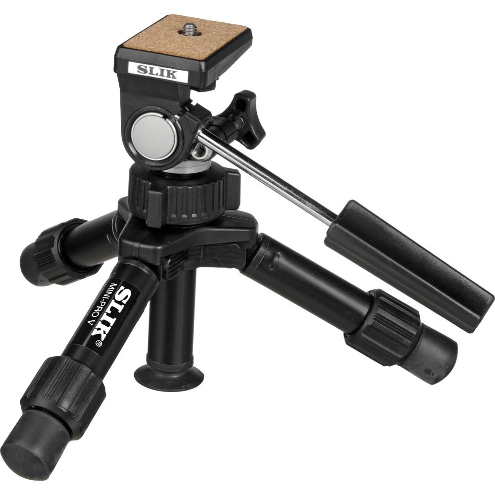 Trípode Mini-Pro V de Slik con Cabezal Pan/Tilt de 2 Vías - Soporta 3.3 lb (1.5 kg)