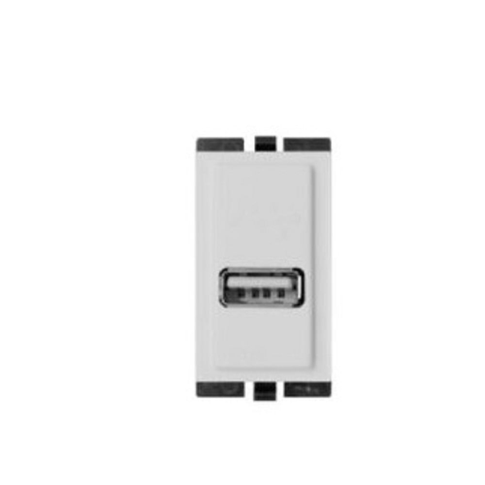 DADO CARGADOR USB TIPO A 1 MODULO  SINTHESI S17 BLANCO