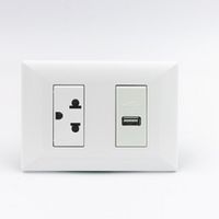 TOMACORRIENTE DOBLE 1 UNIVERSAL Y 1 CRGDR USB TIP A SINTHESI S22 PLACA BLANCA Y DADO BLANCO