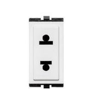 DADO TOMACORRIENTE SIMPLE EUROAMERICANO DE 1 MODULO SINTHESI S17 BLANCO