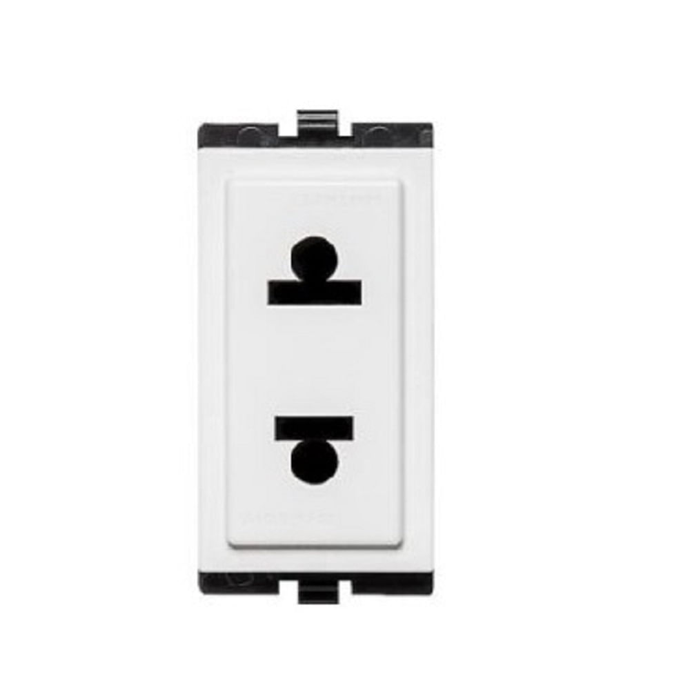 DADO TOMACORRIENTE SIMPLE EUROAMERICANO DE 1 MODULO SINTHESI S17 BLANCO