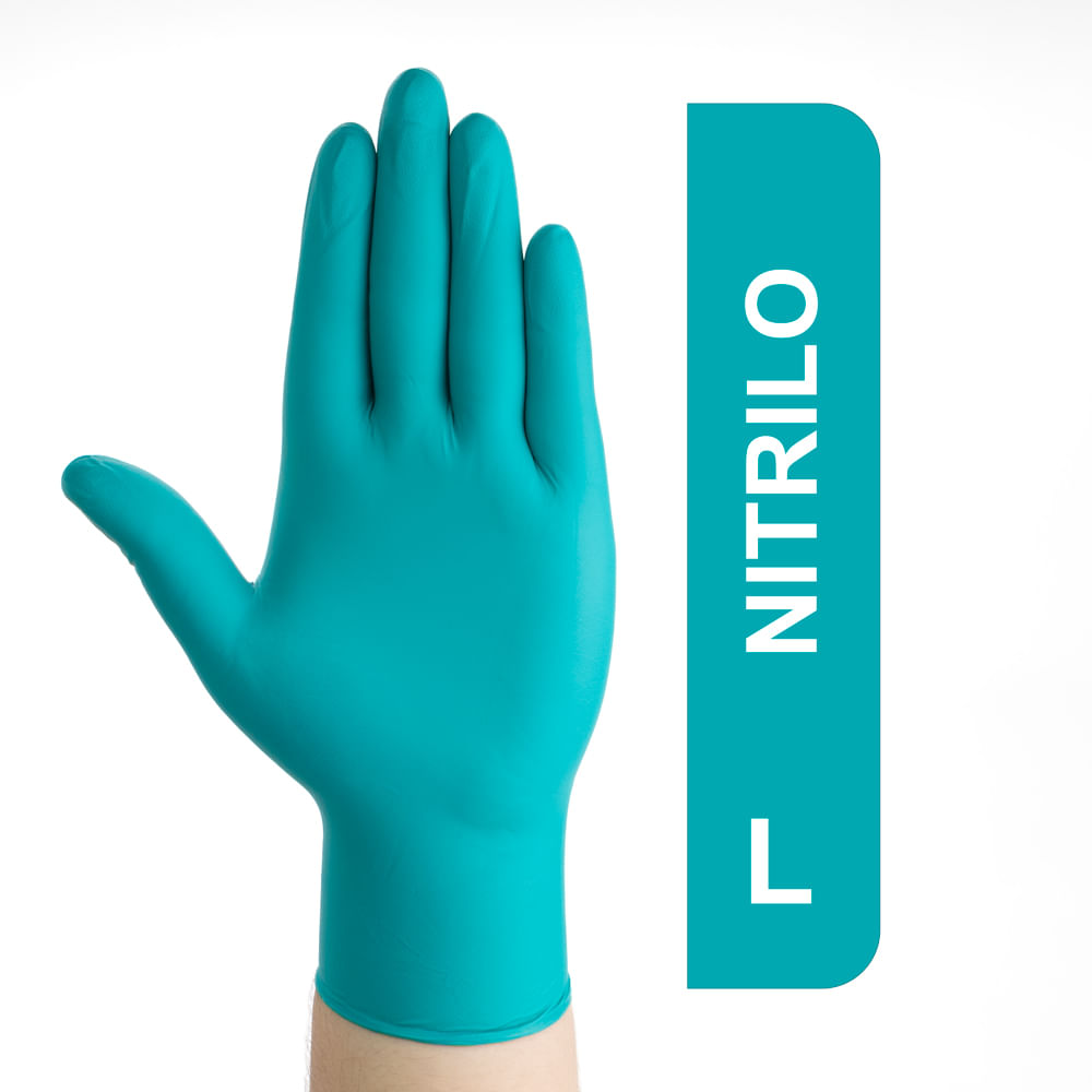 Guantes De Nitrilo Premiun Alto Riesgo Verdes Talla L Caja 100 Und