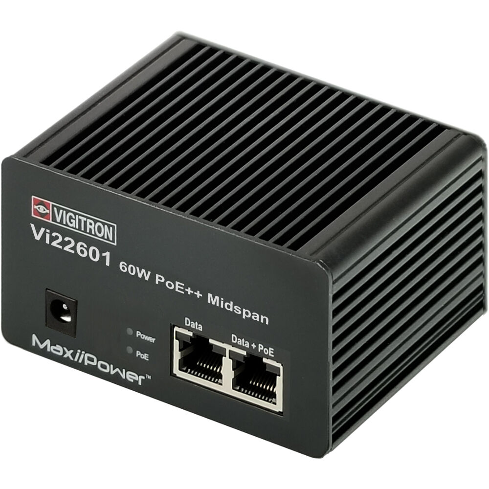 Vigitron MaxiiPower 60W PoE Midspan con Entrada DC: Potencia PoE para Cámaras y Conversión de Sistem