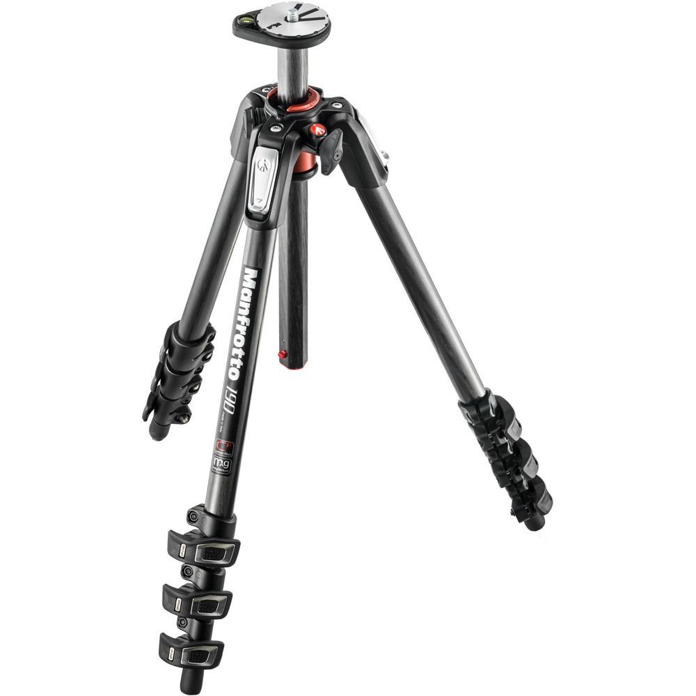Trípode de Fibra de Carbono Manfrotto MT190CXPRO4 - Capacidad de Carga 33 lb, Altura Máxima 63"", Alt