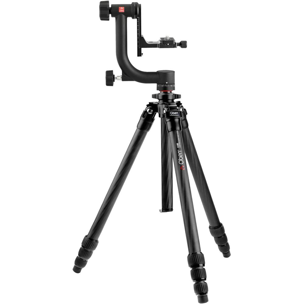 Trípode de Fibra de Carbono Oben CT-2491 con Cabezal Gimbal GH-30 - Ideal para Fotografía de Deporte