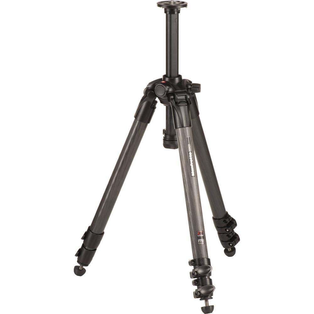 Trípode de Fibra de Carbono Manfrotto 057 - Capacidad de Carga 44.1 lb, Altura Máx. 61.8"", Altura Mí