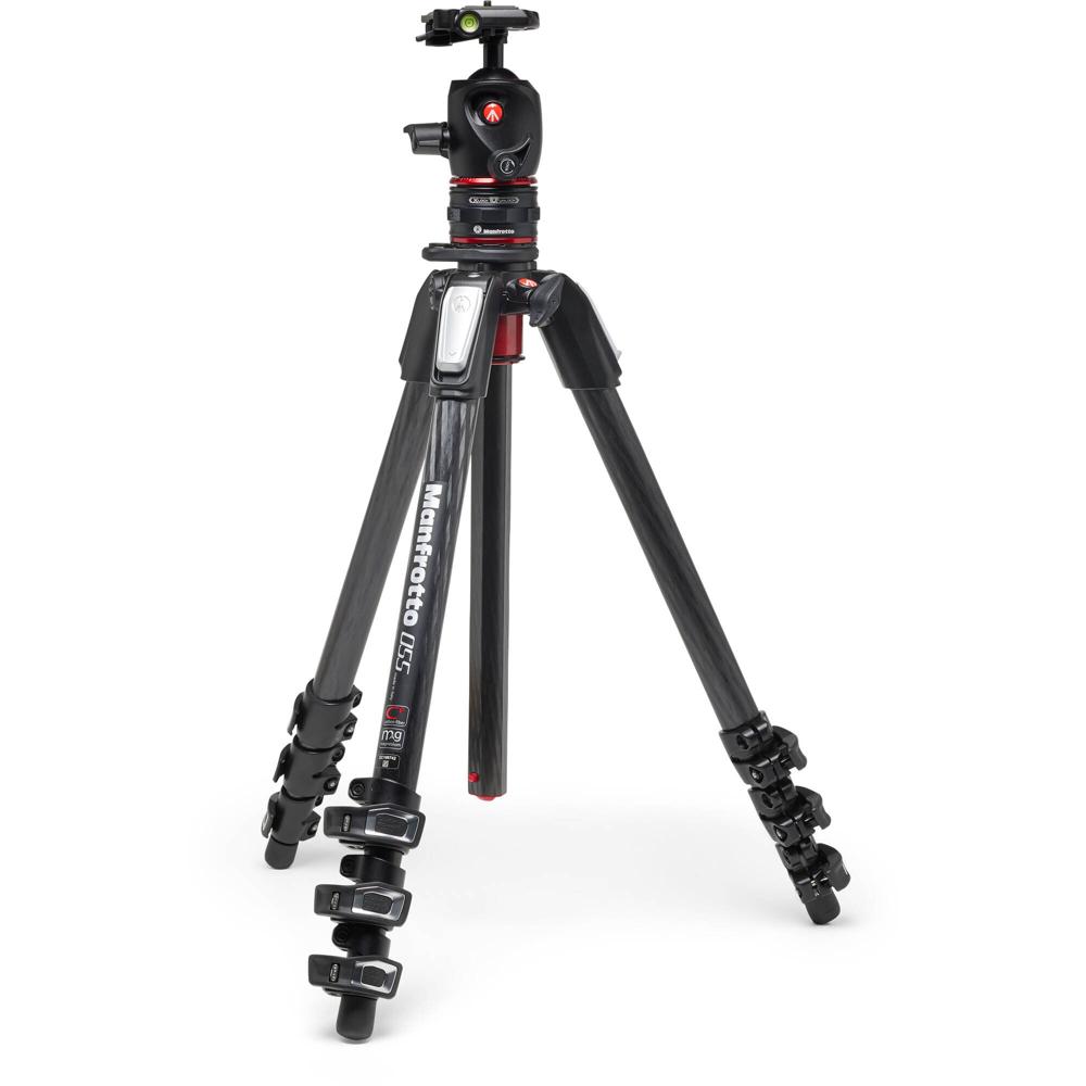 Trípode de Fibra de Carbono Manfrotto MT055CXPRO4 con Cabezal de Bola MHXPRO-BHQ2 y Kit de Liberació
