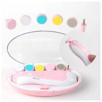 Set Lima Eléctrica De Uñas Para Bebé Color Rosado