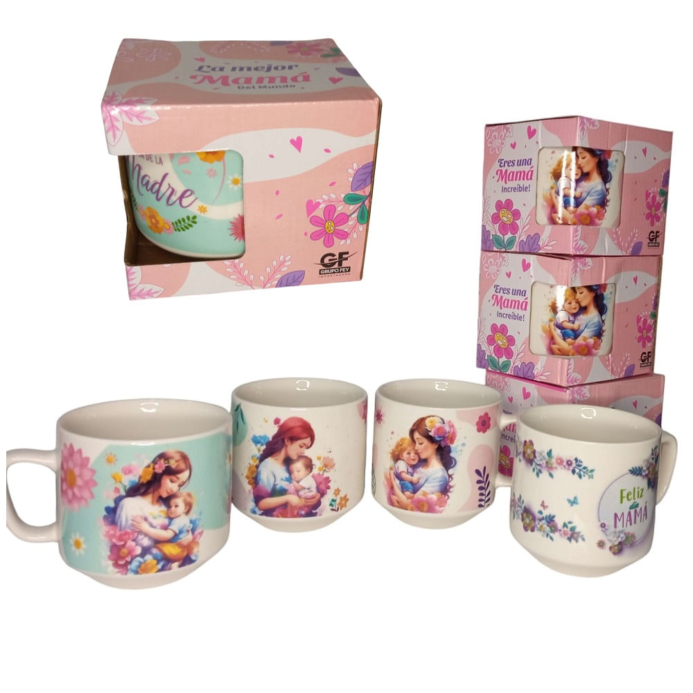 Taza de 500ml Ceramica Sublimada en Cajita Dia de la Madre
