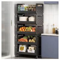 Estante Organizador de Cocina Carrito de Almacenamiento Multiusos de 5 niveles Negro