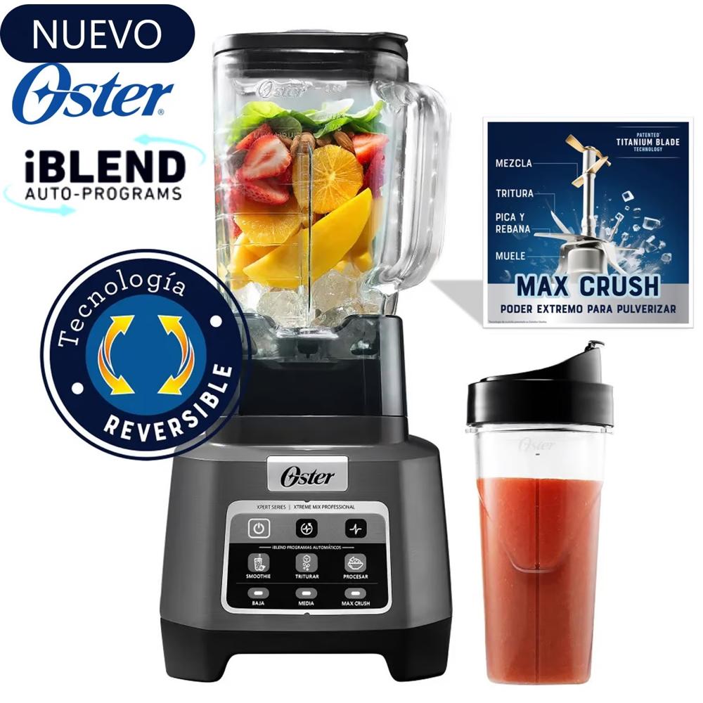 Licuadora de 2L Profesional XTREME MIX con Vaso Blend-N-Go Oster BLSTXPG-BGW 1500W