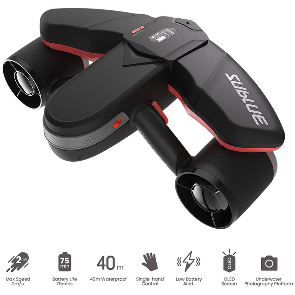 Sublue US WhiteShark Navbow Scooter Submarino (Rojo Llama)  ración Dual/Simple, Profundidad de h