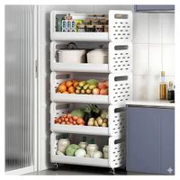 Estante Organizador de Cocina Carrito de Almacenamiento Multiusos de 5 niveles Blanco