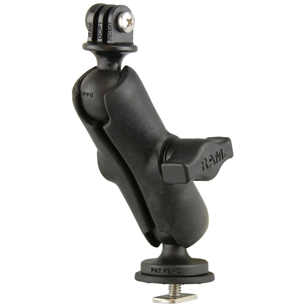 Soporte Universal para Cámara de Acción RAM Mounts con Base de Bola, Brazo Doble y Adaptador de 1"" p