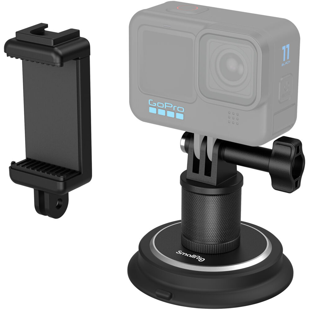 Soporte de Ventosa SmallRig para Cámaras de Acción - Montaje en Vehículos, Imán y Ventosa de Silicon