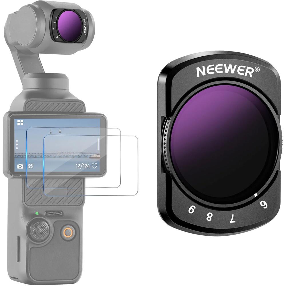 Filtro ND Variable Magnético Neewer ND64-ND512 para DJI Osmo Pocket 3 (6 a 9 Pasos) - Filtro de Dens