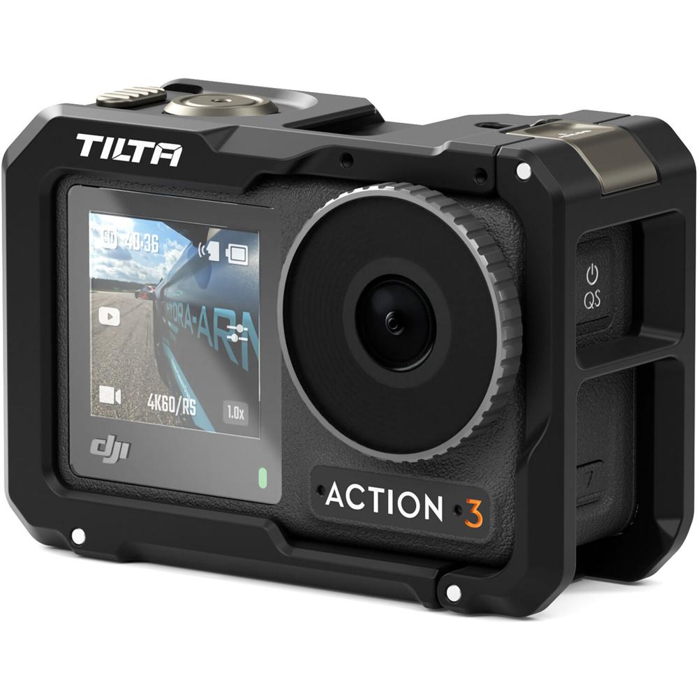 Kit de Jaula Básica Tilta para Cámara DJI Osmo Action 3 (Negro) - Protección Completa, Base Magnétic
