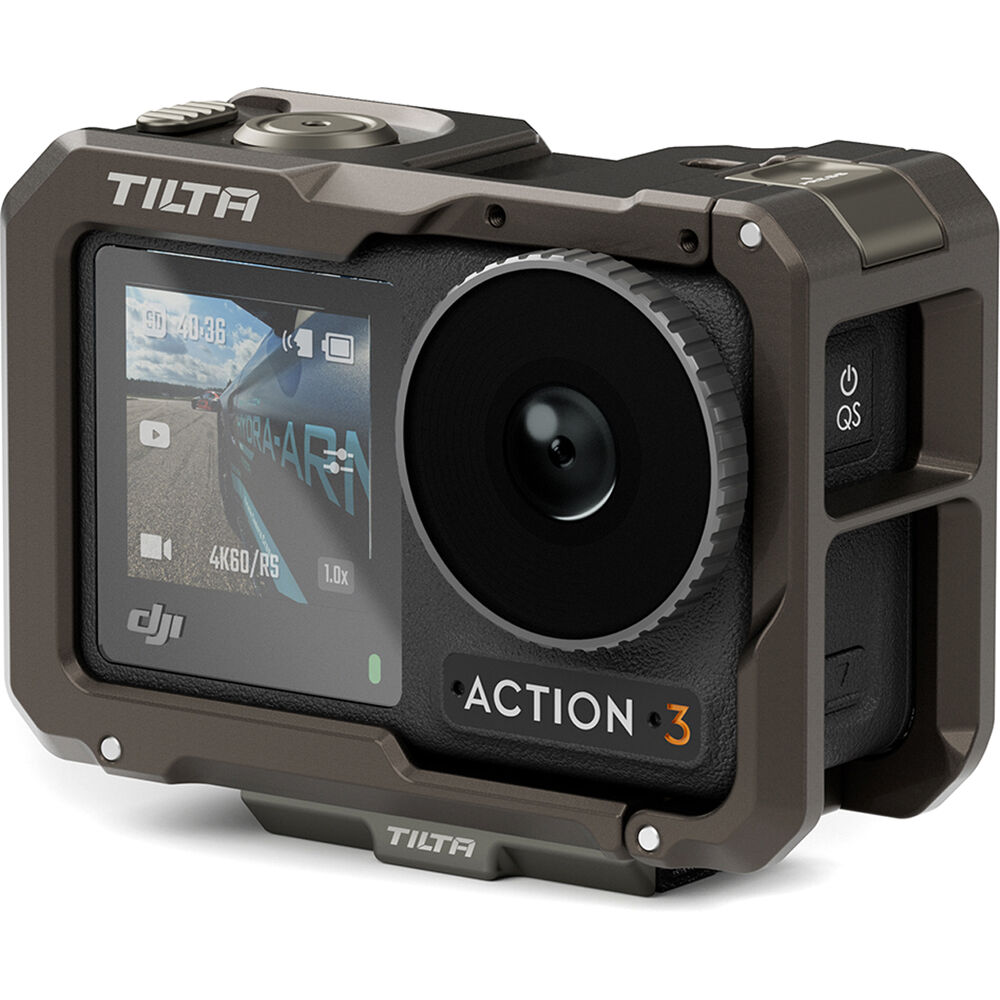 Kit de Jaula Básica Tilta para Cámara DJI Osmo Action 3 (Gris Táctico) - Protección Completa, Base M