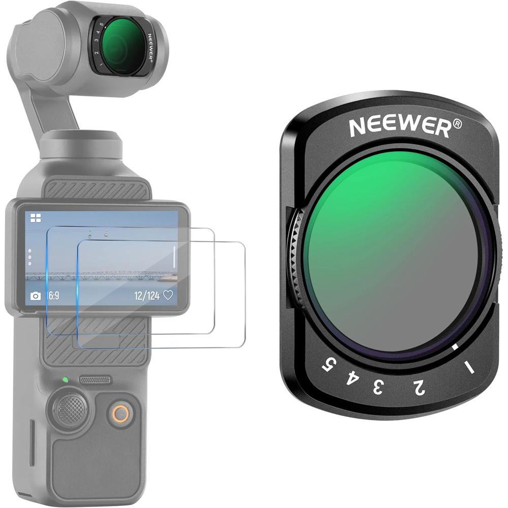 Filtro ND Variable Magnético Neewer ND2-ND32 para DJI Osmo Pocket 3 (1 a 5 Pasos) - Filtro de Densid