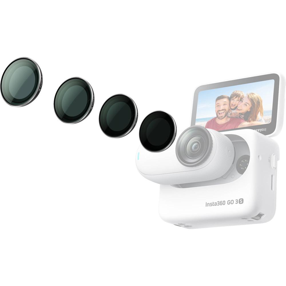 Juego de Filtros ND Insta360 para GO 3S - ND8, ND16, ND32 y ND64, Óptica de Vidrio, Marco de Alumini